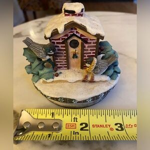 Charming Holiday Snowy House Candle Topper
